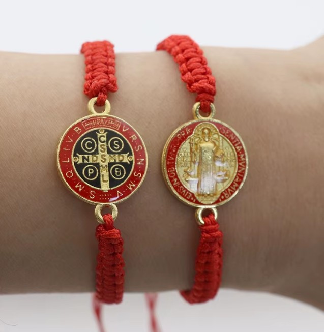 St. Benedict Medal Bracelet (Red)